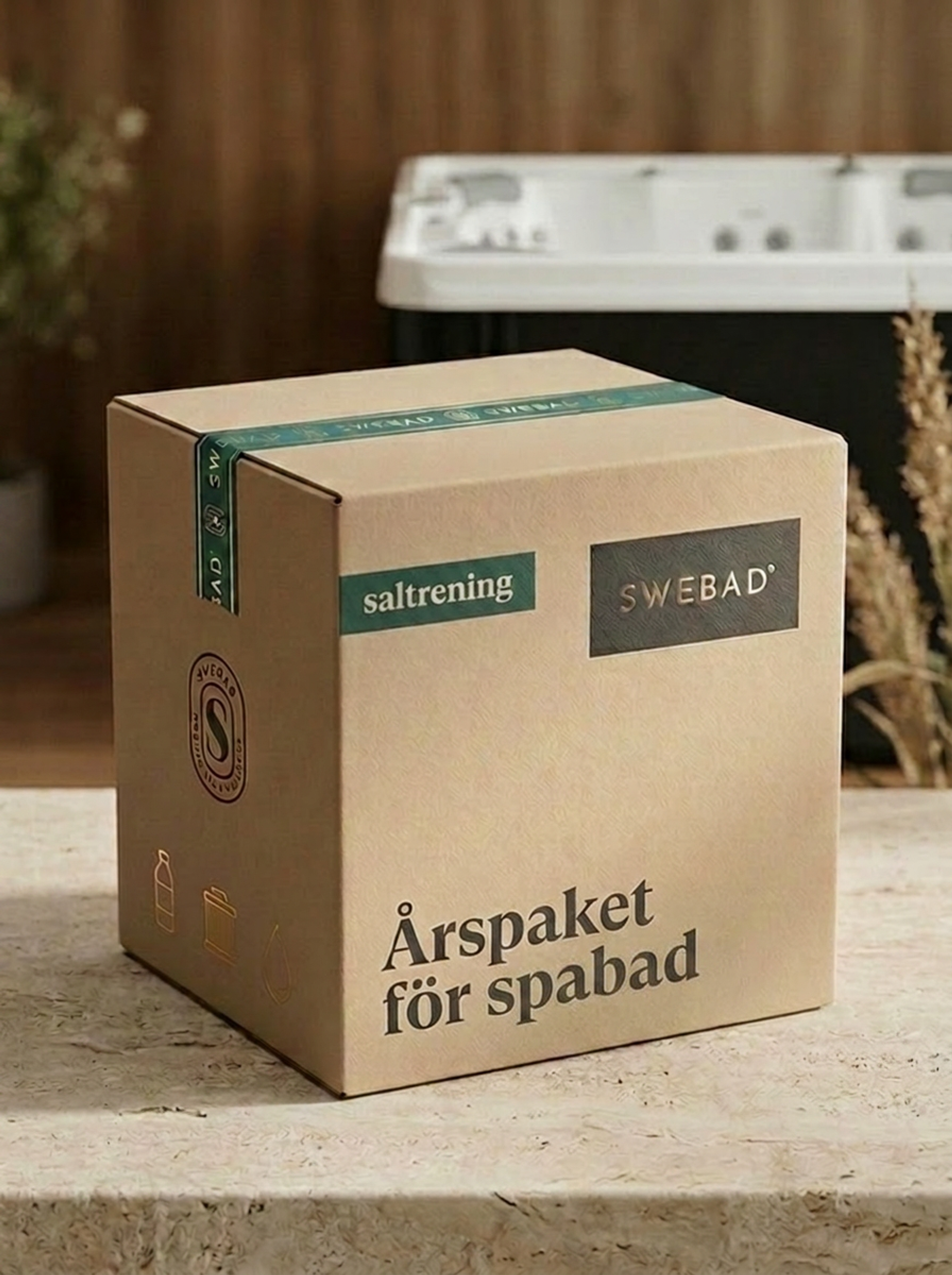 Årspaket till spabad med saltrening och 2 CI-filter