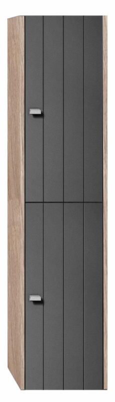 Badrumsmöbel Vemdalen Sidoskåp - 150 cm, Grafit/Ek