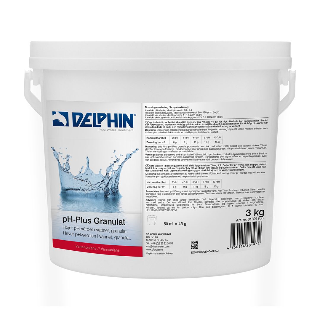 Poolkem DELPHIN pH-plus granulat 3 kg