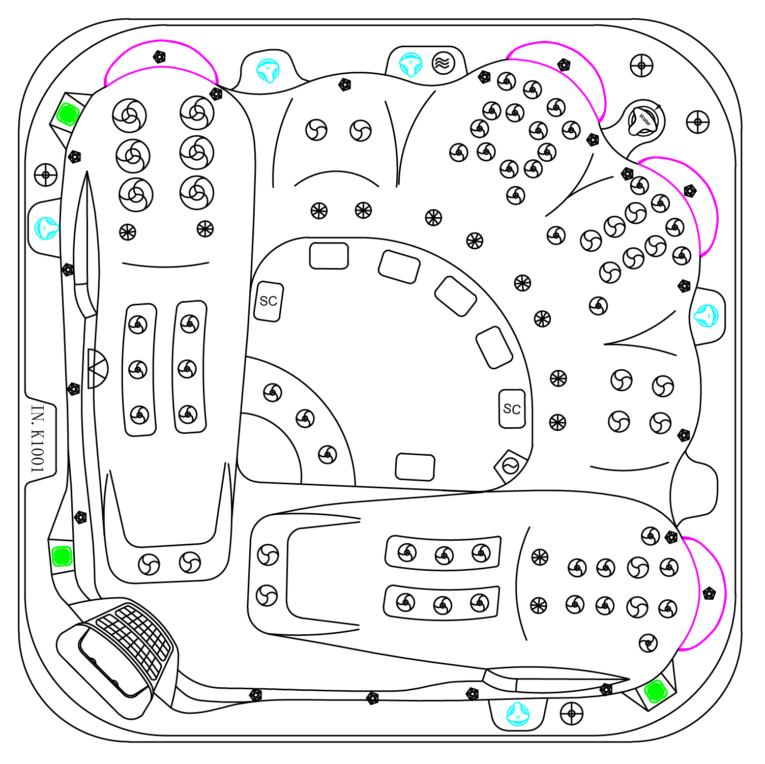 Akvamarin line drawing